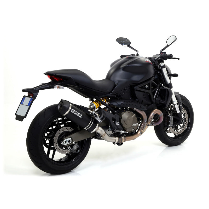 Arrow 71768AKN Race-Tech Dark Aluminium Slip-On Muffler w/Carbon End Cap for Ducati Ducati Monster 821 14-17/1200 14-15/Multistrada 1200/S 10-14/Diave