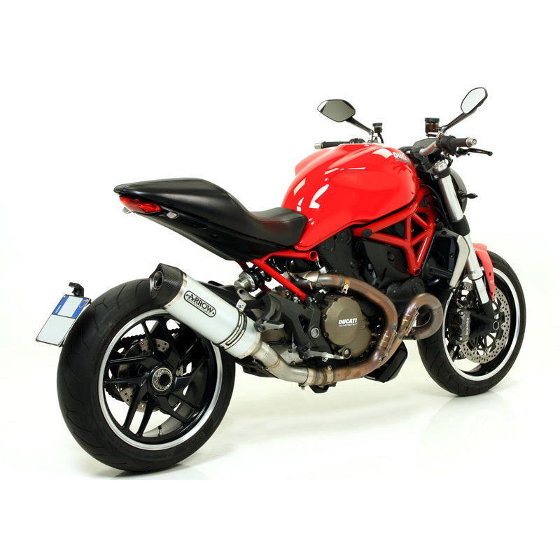Arrow 71768AK Race-Tech Aluminium Slip-On Muffler w/Carbon End Cap for Ducati Monster 821 14-17/1200 14-15/Multistrada 1200/S 10-14/Diavel 11-16