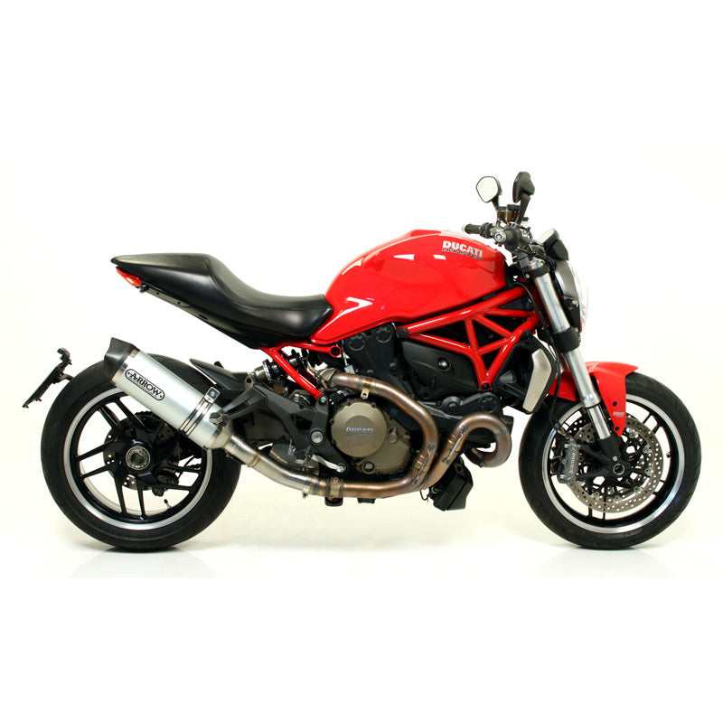 Arrow 71768AK Race-Tech Aluminium Slip-On Muffler w/Carbon End Cap for Ducati Monster 821 14-17/1200 14-15/Multistrada 1200/S 10-14/Diavel 11-16