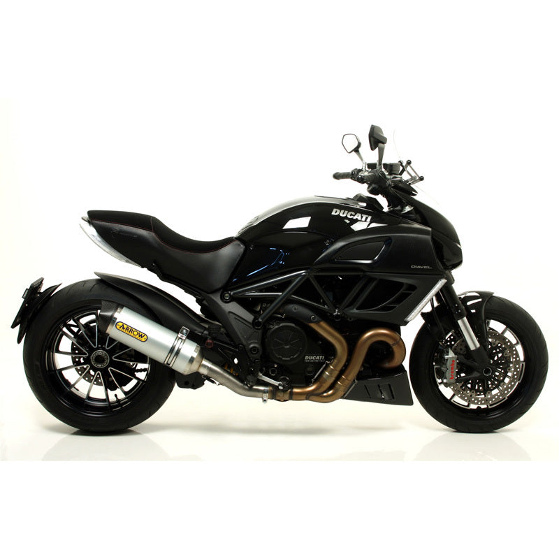 Arrow 71768AK Race-Tech Aluminium Slip-On Muffler w/Carbon End Cap for Ducati Monster 821 14-17/1200 14-15/Multistrada 1200/S 10-14/Diavel 11-16