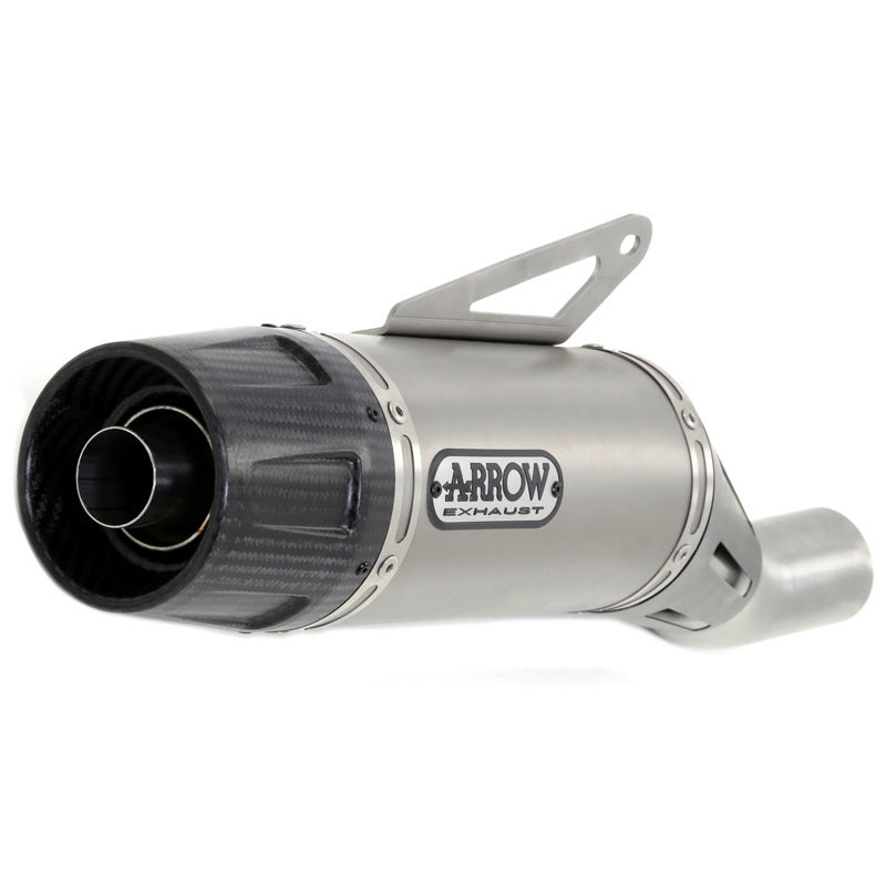 Arrow 71843JR Jet Race Titanium Slip-On Muffler w/Carbon End Cap for Yamaha MT-07 14-20/Tracer 700 16-20/XSR 700 16-20/Tracer 7 21-24