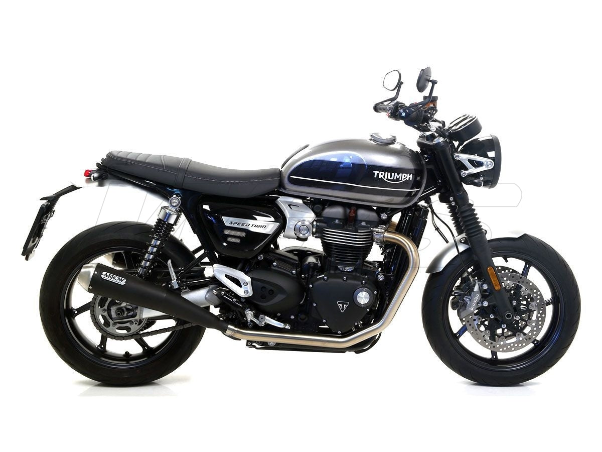 Arrow 71851PRN Pro-Race Dark Nichrom Slip-On Muffler w/Steel End Cap for Triumph Speed Twin 1200 19-20/Thruxton 1200 16-20/1200 R 17-20/1200 RS 20-23