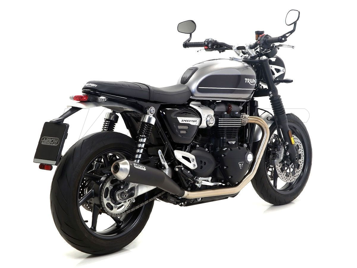 Arrow 71851PRN Pro-Race Dark Nichrom Slip-On Muffler w/Steel End Cap for Triumph Speed Twin 1200 19-20/Thruxton 1200 16-20/1200 R 17-20/1200 RS 20-23