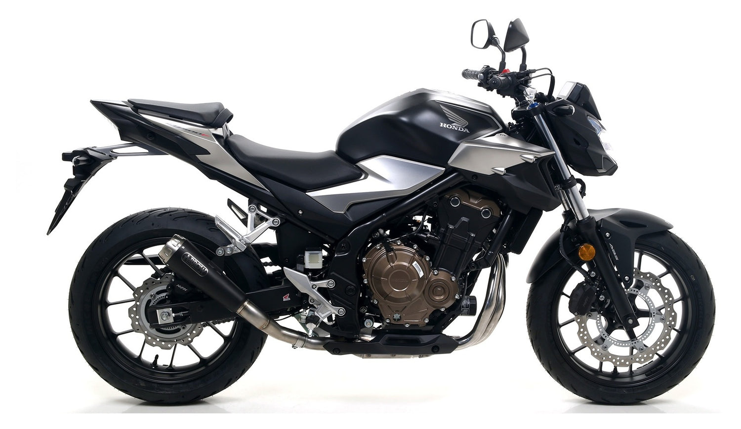 Arrow 71901PRN Pro-Race Dark Nichrom Slip-On Muffler w/Steel End Cap for Honda CB 500 F/CBR 500 R 19-20