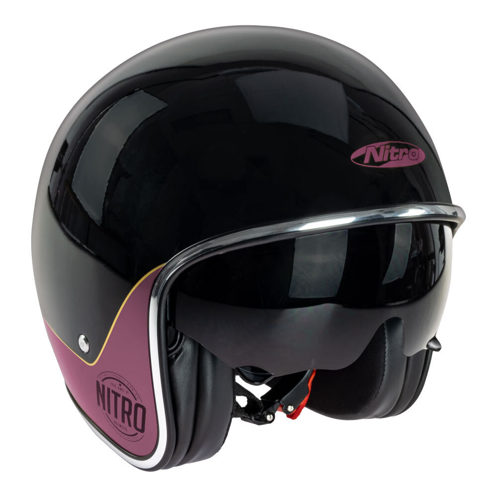 Nitro X582 Tribute Black/Candy Red Helmet - EasyR