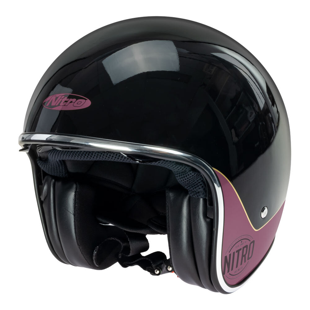 Nitro X582 Tribute Black/Candy Red Helmet - EasyR