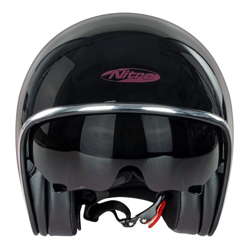 Nitro X582 Tribute Black/Candy Red Helmet - EasyR