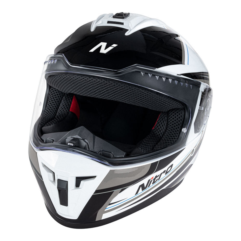 Nitro N700 Black/White/Gunmetal Helmet - EasyR