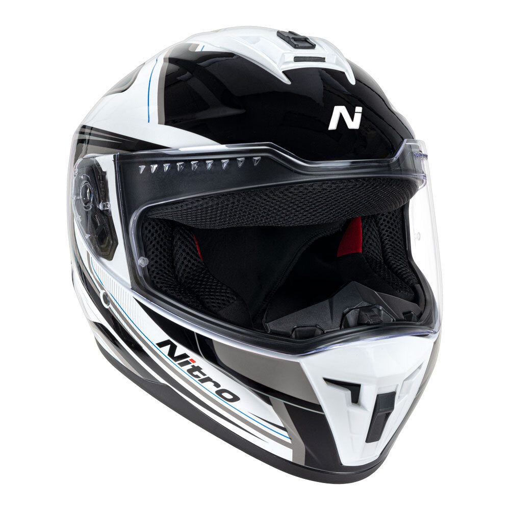 Nitro N700 Black/White/Gunmetal Helmet - EasyR