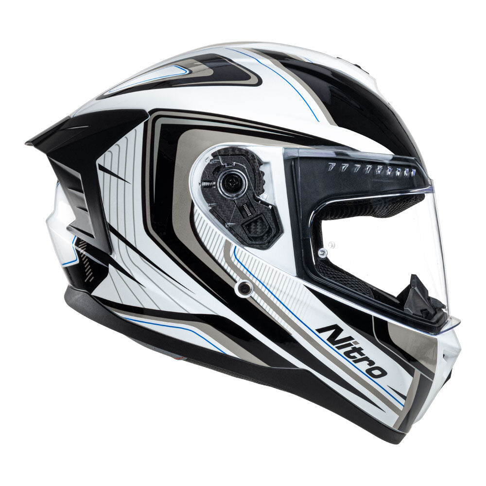 Nitro N700 Black/White/Gunmetal Helmet - EasyR