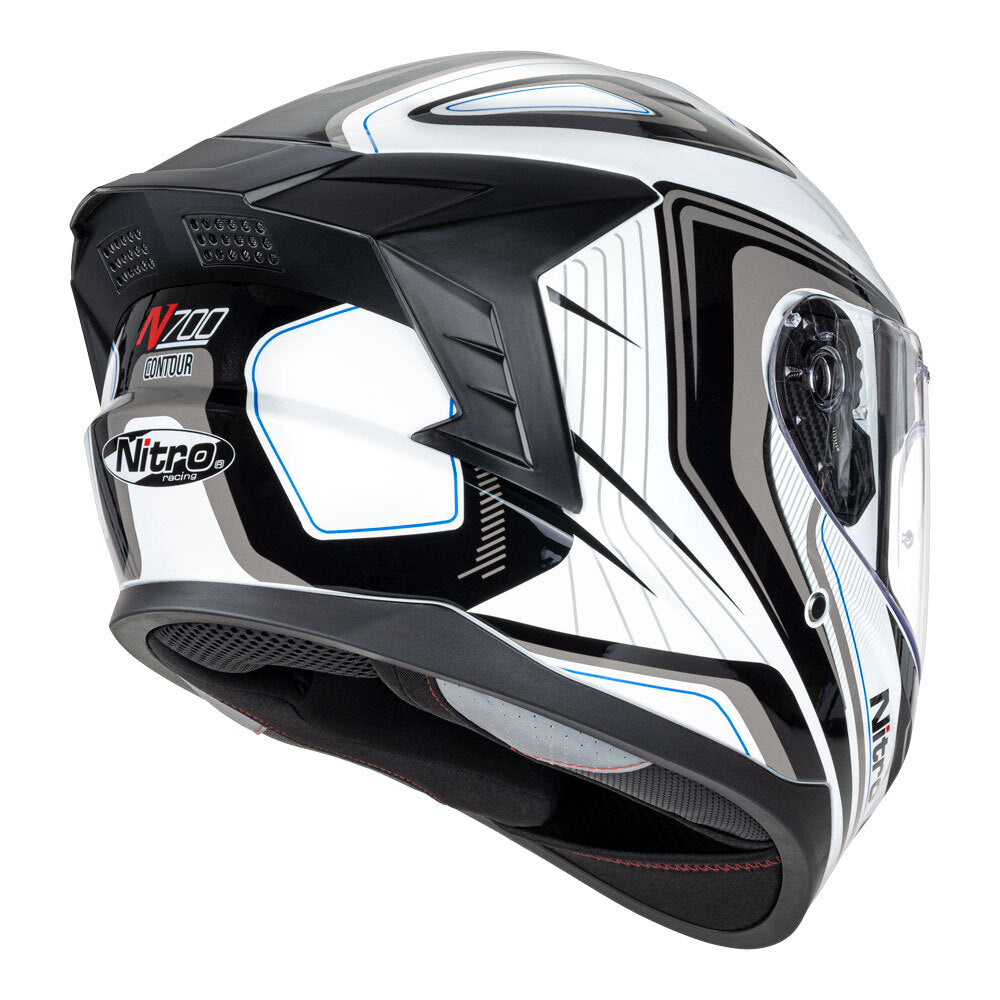 Nitro N700 Black/White/Gunmetal Helmet - EasyR