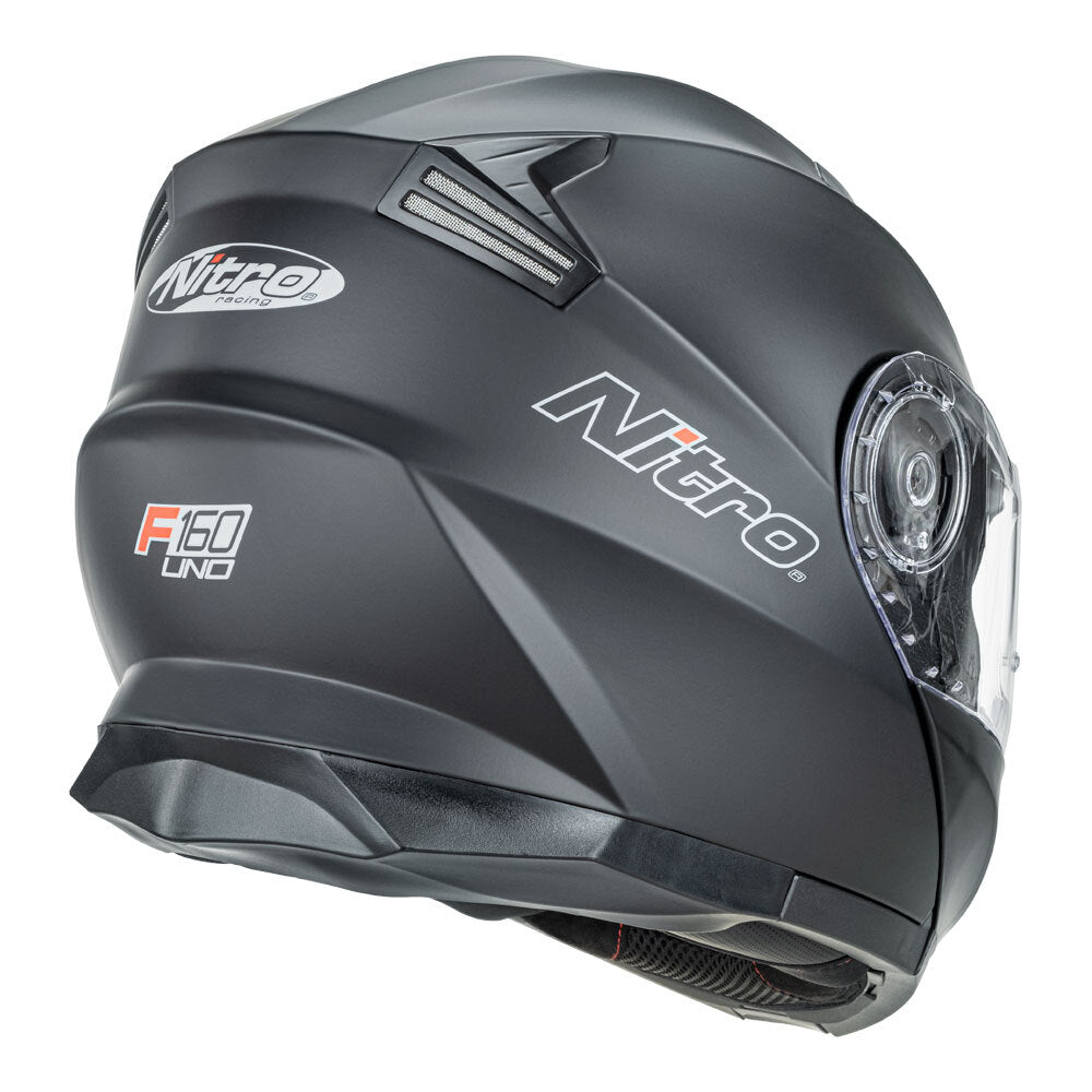 Nitro F160 Satin Black Modular Helmet - EasyR