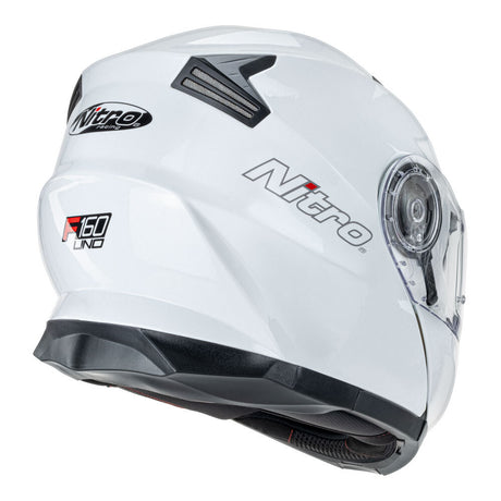 Nitro F160 Gloss White Modular Helmet - EasyR