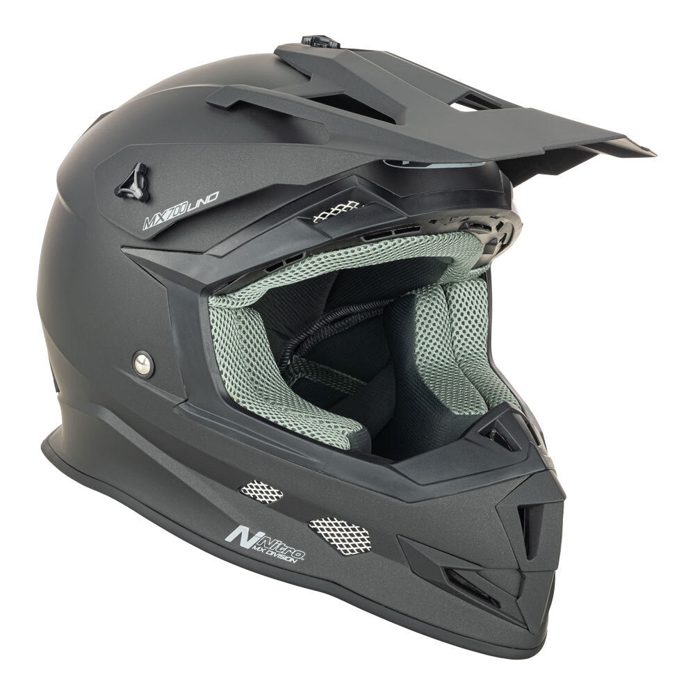 Nitro MX700 Satin Black Youth Helmet - EasyR