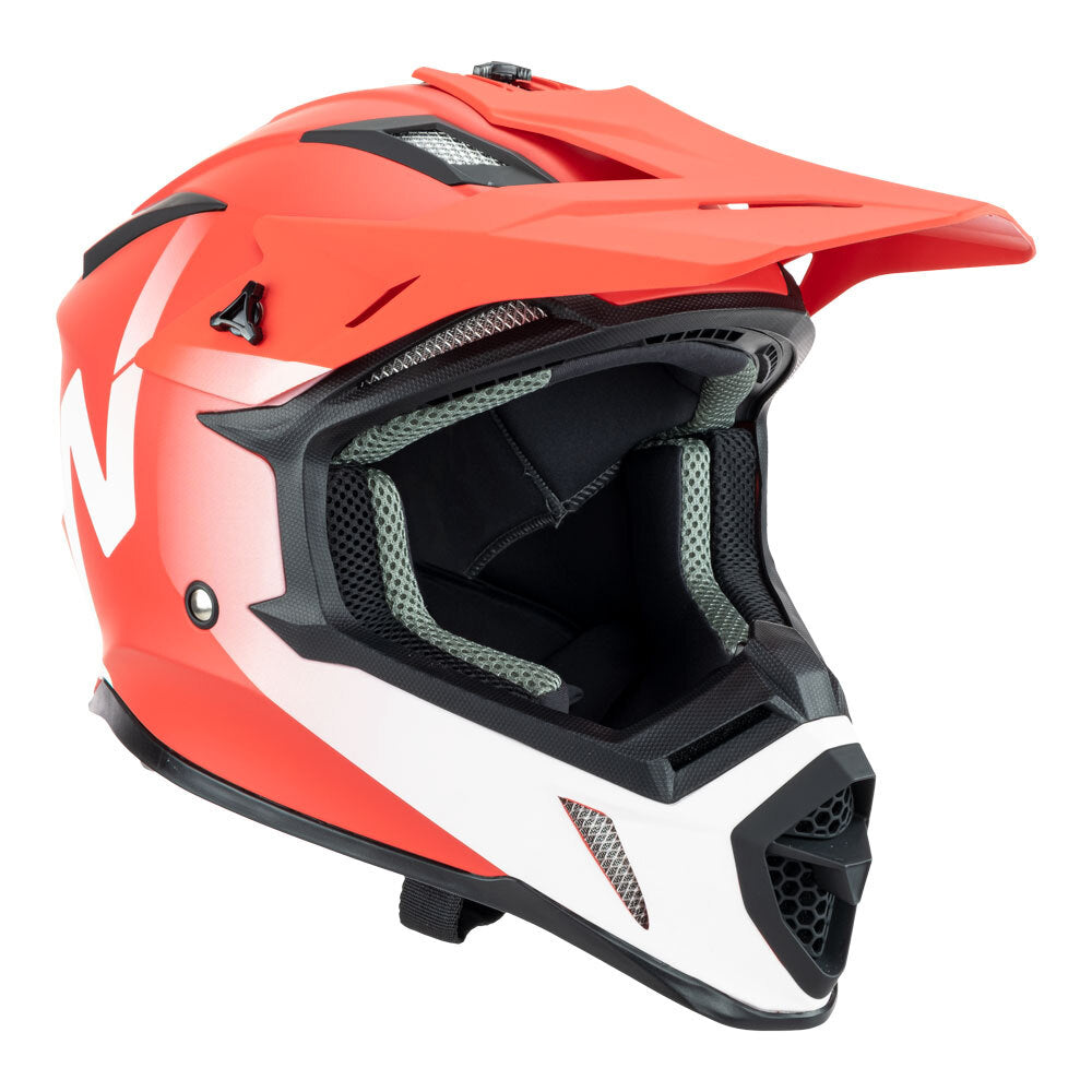 Nitro MX760 Satin Red/White Helmet - EasyR