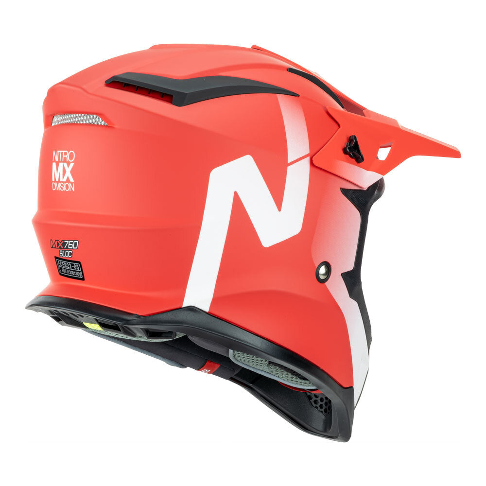 Nitro MX760 Satin Red/White Helmet - EasyR