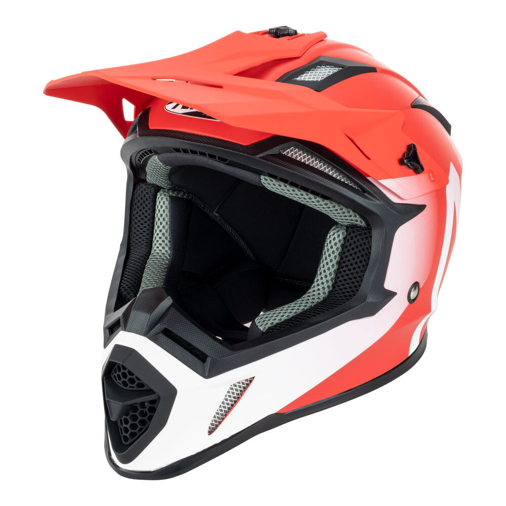 Nitro MX760 Satin Red/White Helmet - EasyR