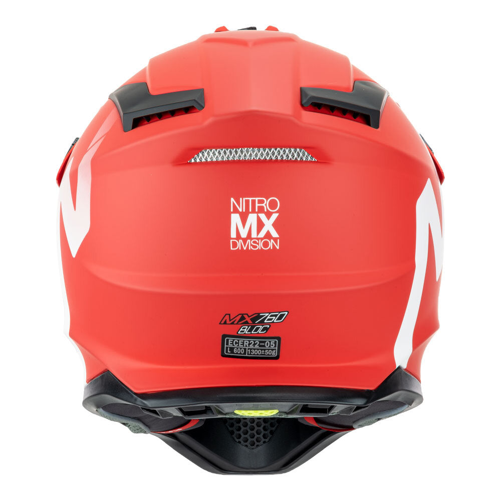 Nitro MX760 Satin Red/White Helmet - EasyR
