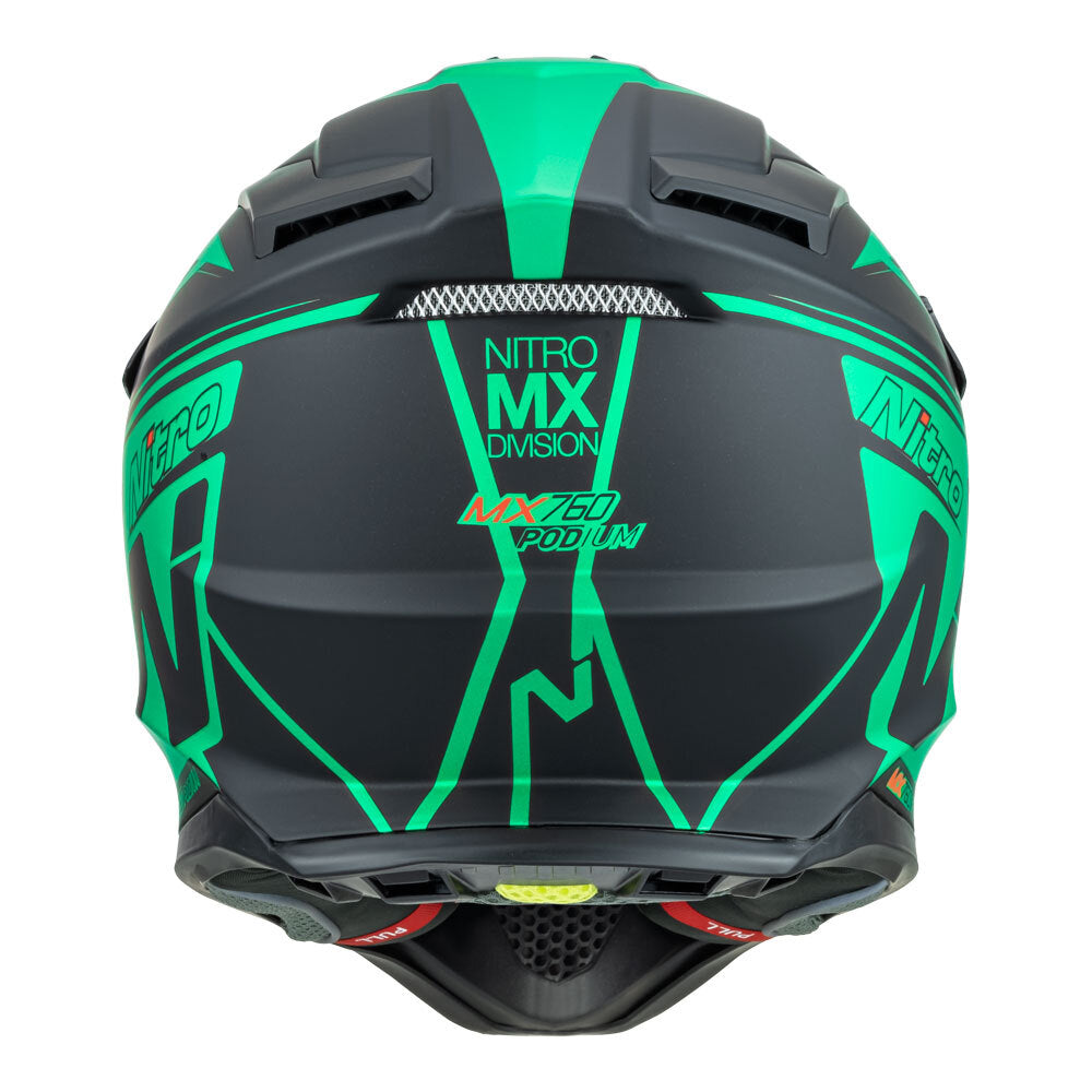 Nitro MX760 Satin Black/Teal Helmet - EasyR