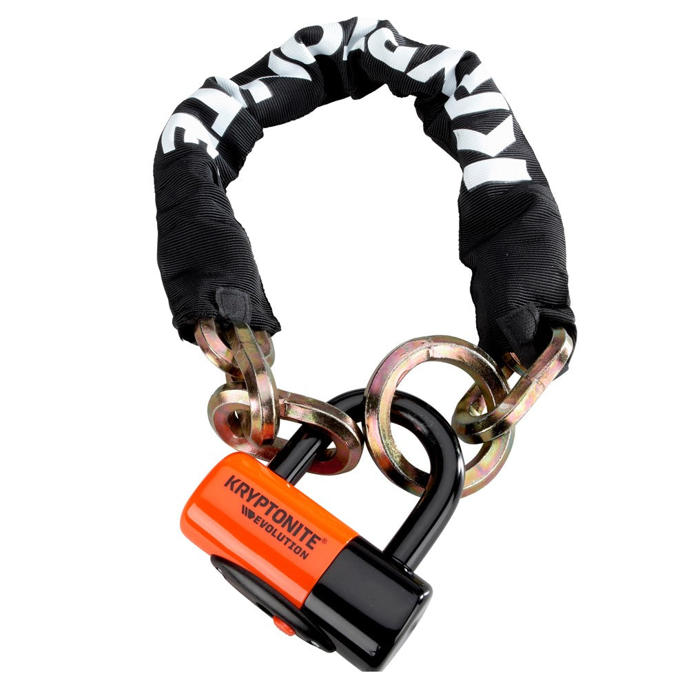 Kryptonite New York 1275 Cinch Ring Chain & 14mm EV Series 4 Disc Lock 75cm x 12mm