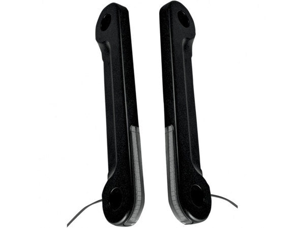 Alloy Art AA-SGFS-2 Front Turn Signal Indicator Strips w/Smoked Lens Amber LED's Black for Harley-Davidson Street Glide 06-23