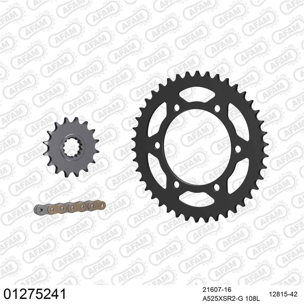 AFAM AF01275241 A525XSR2-G 108L Chain & 16-42T Steel Sprocket Kit for Yamaha YZF-R7 2022