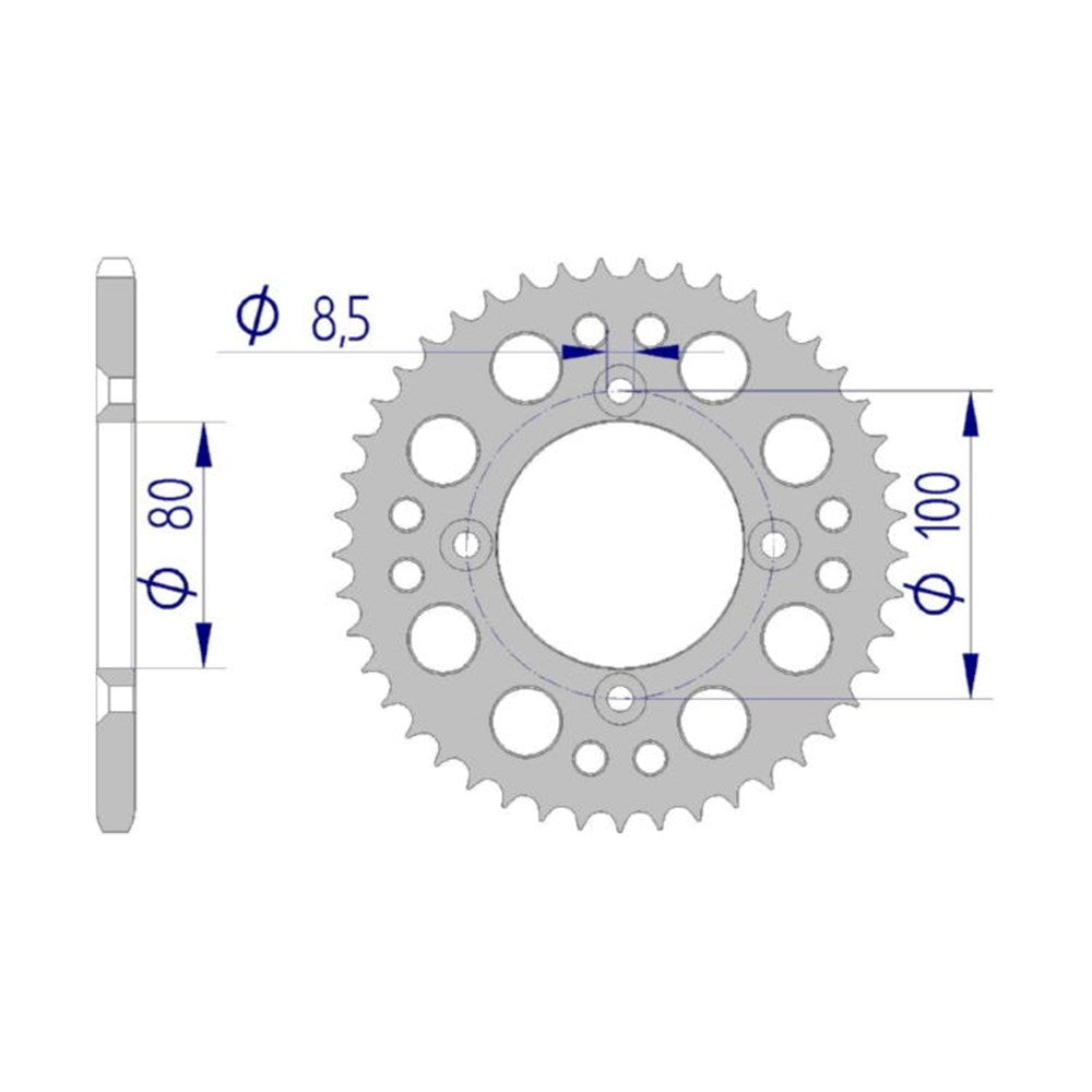 AFAM AF1110136 36T Aluminium Rear Sprocket (420 Pitch) for Honda CR50R/CR60R/CR80R Models