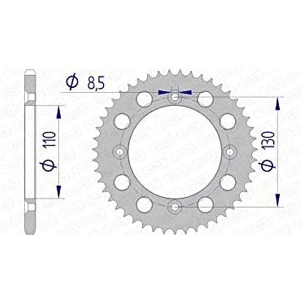 AFAM AF1110454SC 54T Self-Cleaning Aluminium Rear Sprocket (420 Pitch) for Honda CR80R/CR85R/CRF150R Models