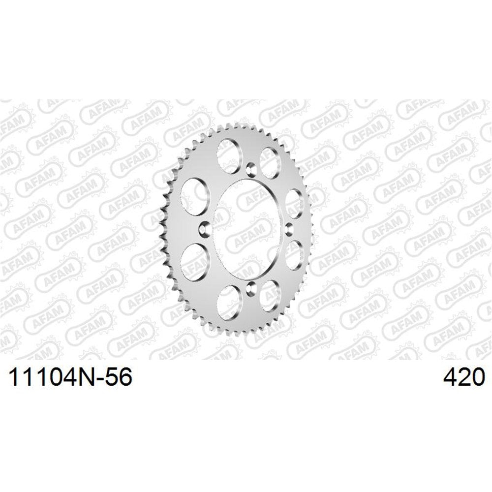 AFAM AF1110456SC 56T Self-Cleaning Aluminium Rear Sprocket (420 Pitch) for Honda CR80R/CR85R/CRF150R Models
