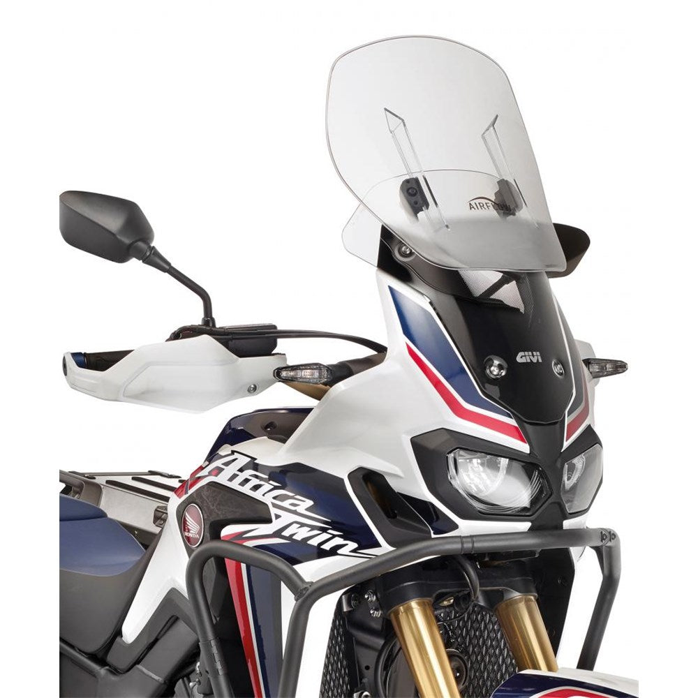 Givi AF1144B Airflow Sliding Clear Windshield (Maximum 63.5 x 35cm & 12cm travel) for Honda CRF1000L Africa Twin 16-19/CRF1000L Africa Twin Adventure Sports 18-19