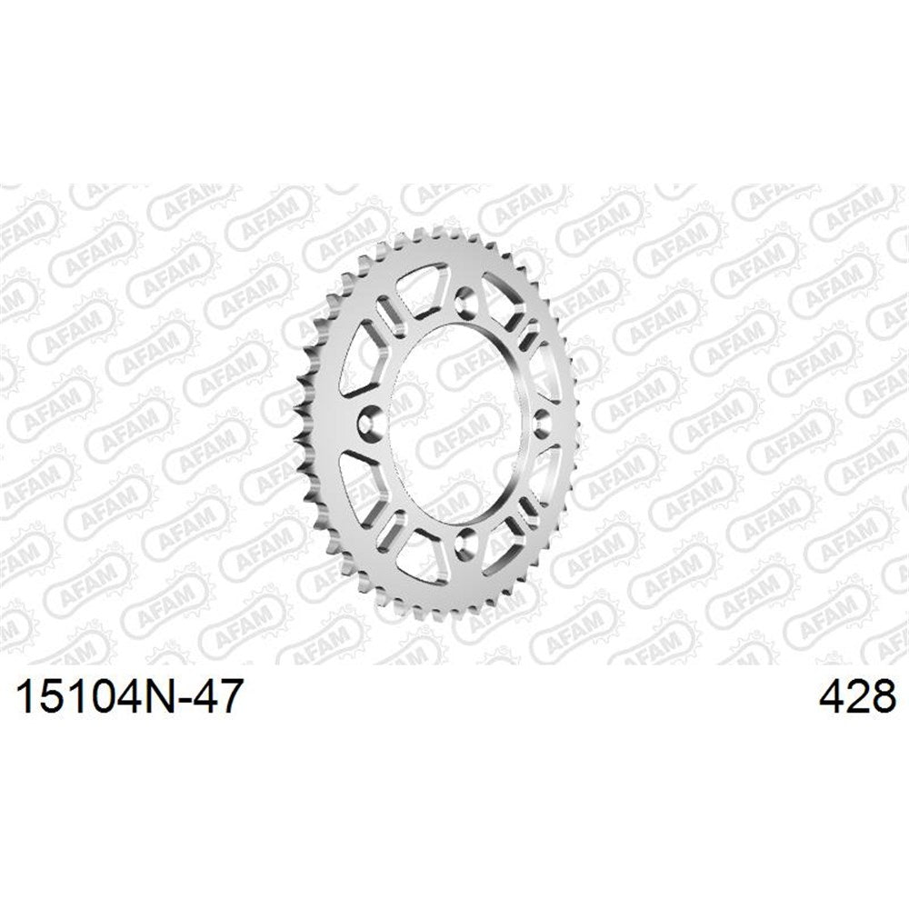 AFAM AF15104+47 47T Self-Cleaning Aluminium Rear Sprocket (428 Pitch) for Suzuki RM80 Big Wheel/RM85 Big Wheel/Yamaha YZ80 Models