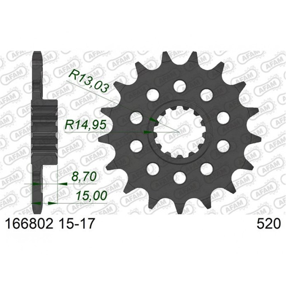 AFAM AF16680217 17T Front Sprocket (520 Pitch) for BMW S 1000 RR 19-Up/M 1000 RR 21-Up