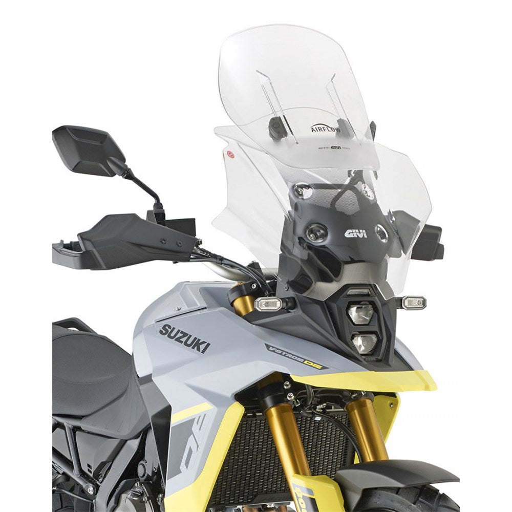 Givi AF3125B Airflow Sliding Clear Windshield (Maximum 65.5 x 54cm & 12cm travel) for Suzuki V-Strom 800SE/V-Strom 800DE 23-Up