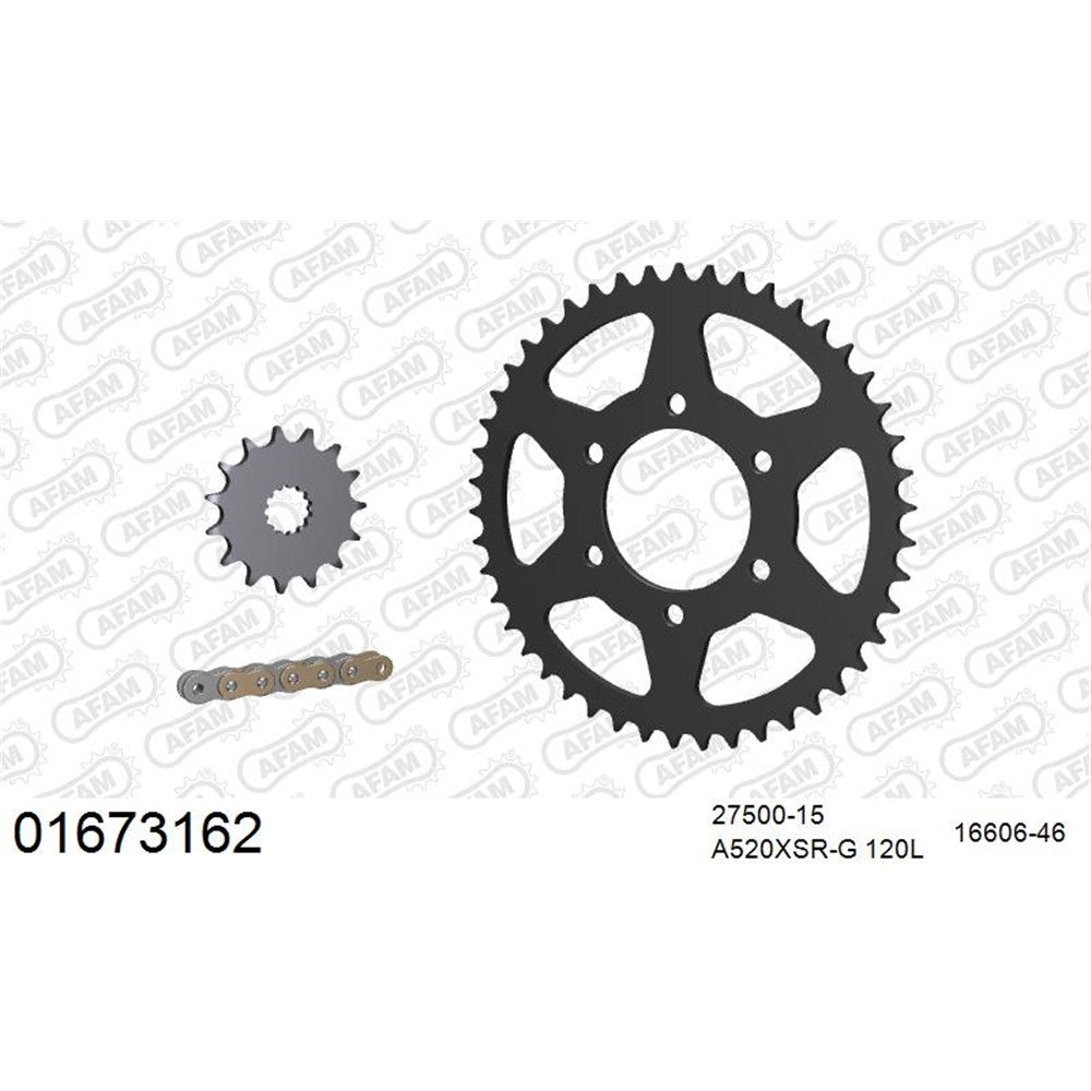 AFAM AFKIT102501 A520XMR3 120L Chain & 15-46T Steel Sprocket Kit for Kawasaki ZX-6R 07-18