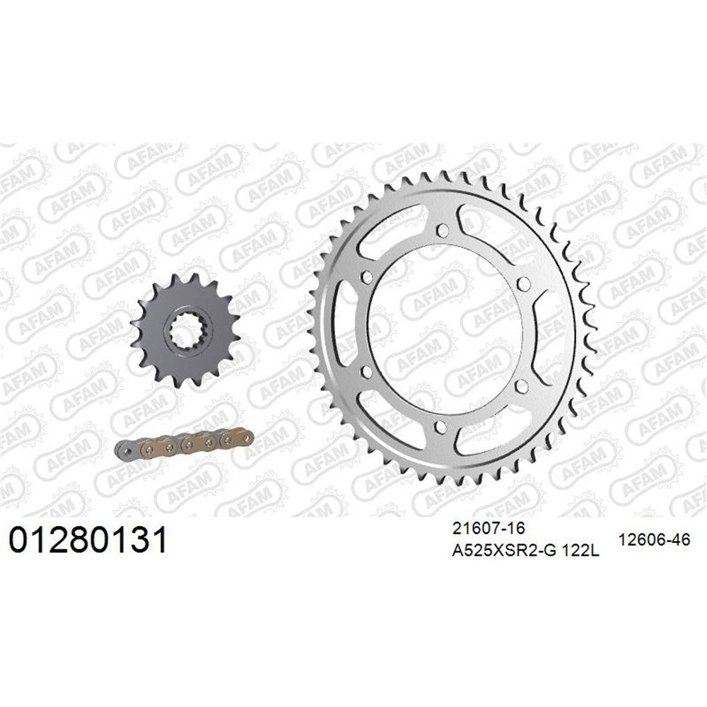 AFAM AFKIT102961 A525XSR2-G 122L Chain & 16-46T Steel Sprocket Kit for Suzuki DR-Z400E 00-07