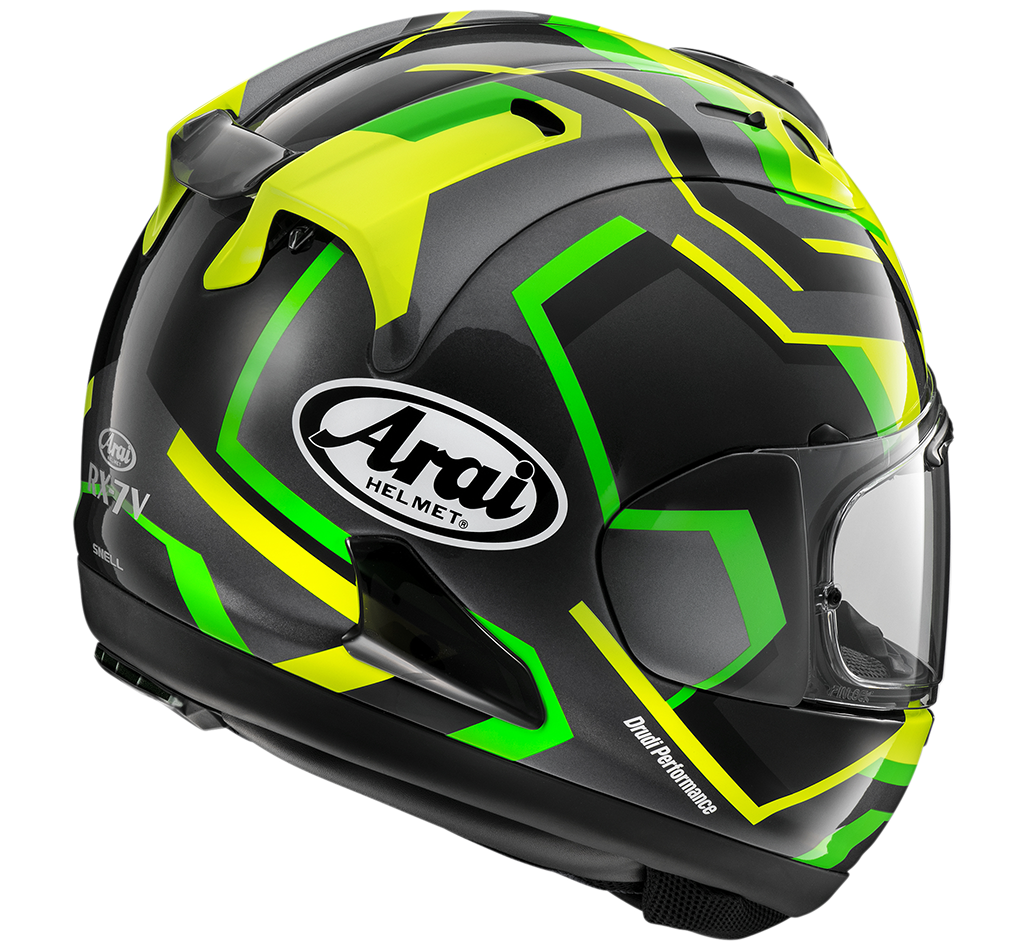 Arai RX-7V EVO RSW Green Helmet - EasyR
