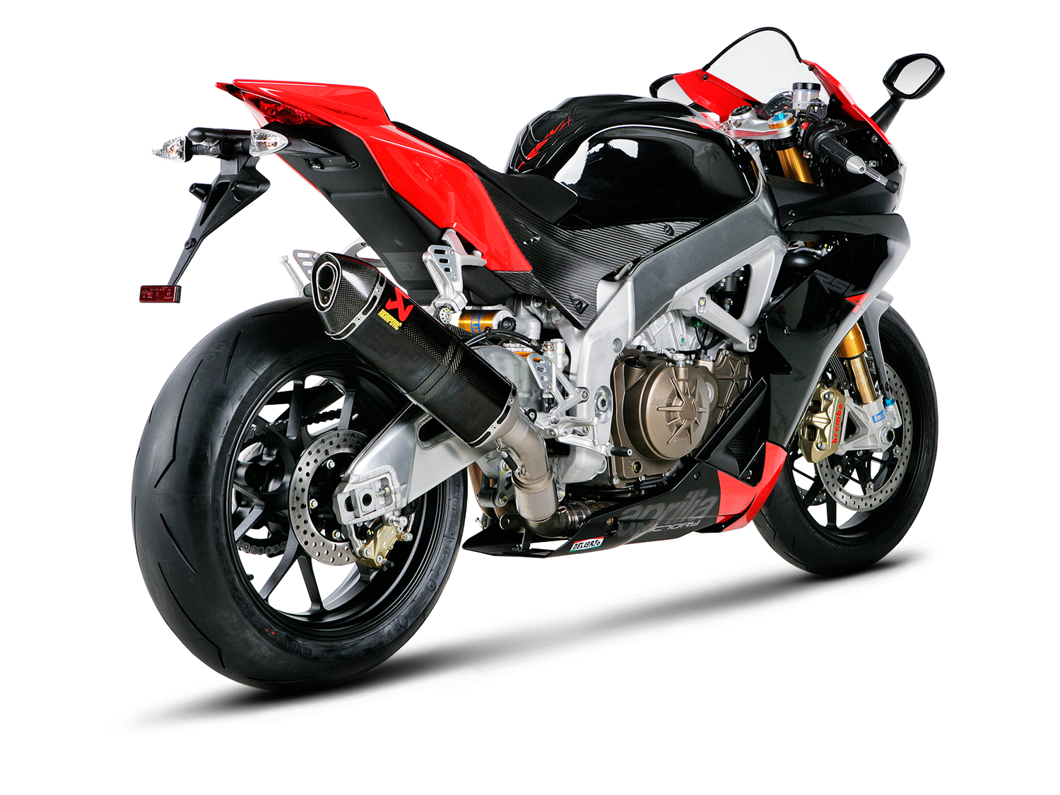 Akrapovic Slip-On Line Carbon Muffler System w/Carbon End Cap for Aprilia RSV4 09-14/Tuono V4 11-16