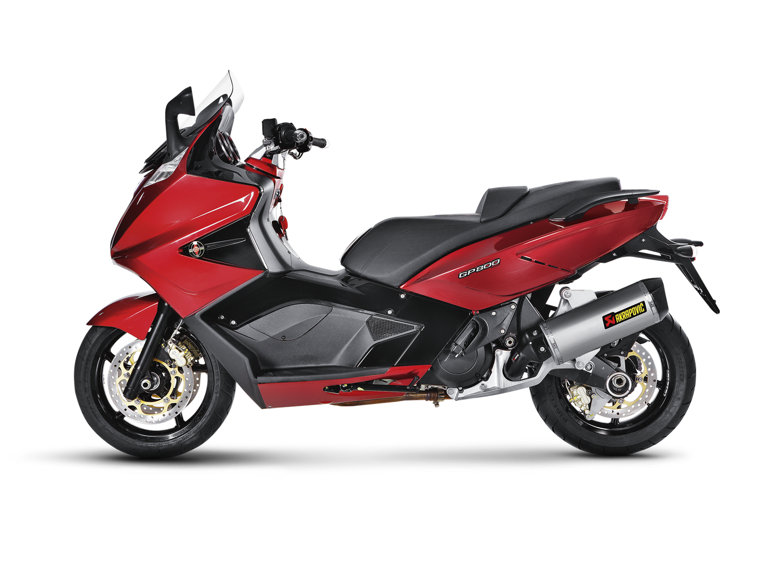 Akrapovic Slip-On Line Stainless Steel Muffler System w/Carbon End Cap for Aprilia SRV 850 12-16/Gilera GP 800 08-15
