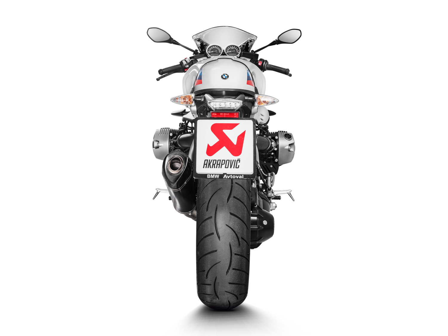 Akrapovic Slip-On Line Black Titanium Muffler System w/Carbon End Cap for BMW R NineT 14-23/R NineT Racer 17-23