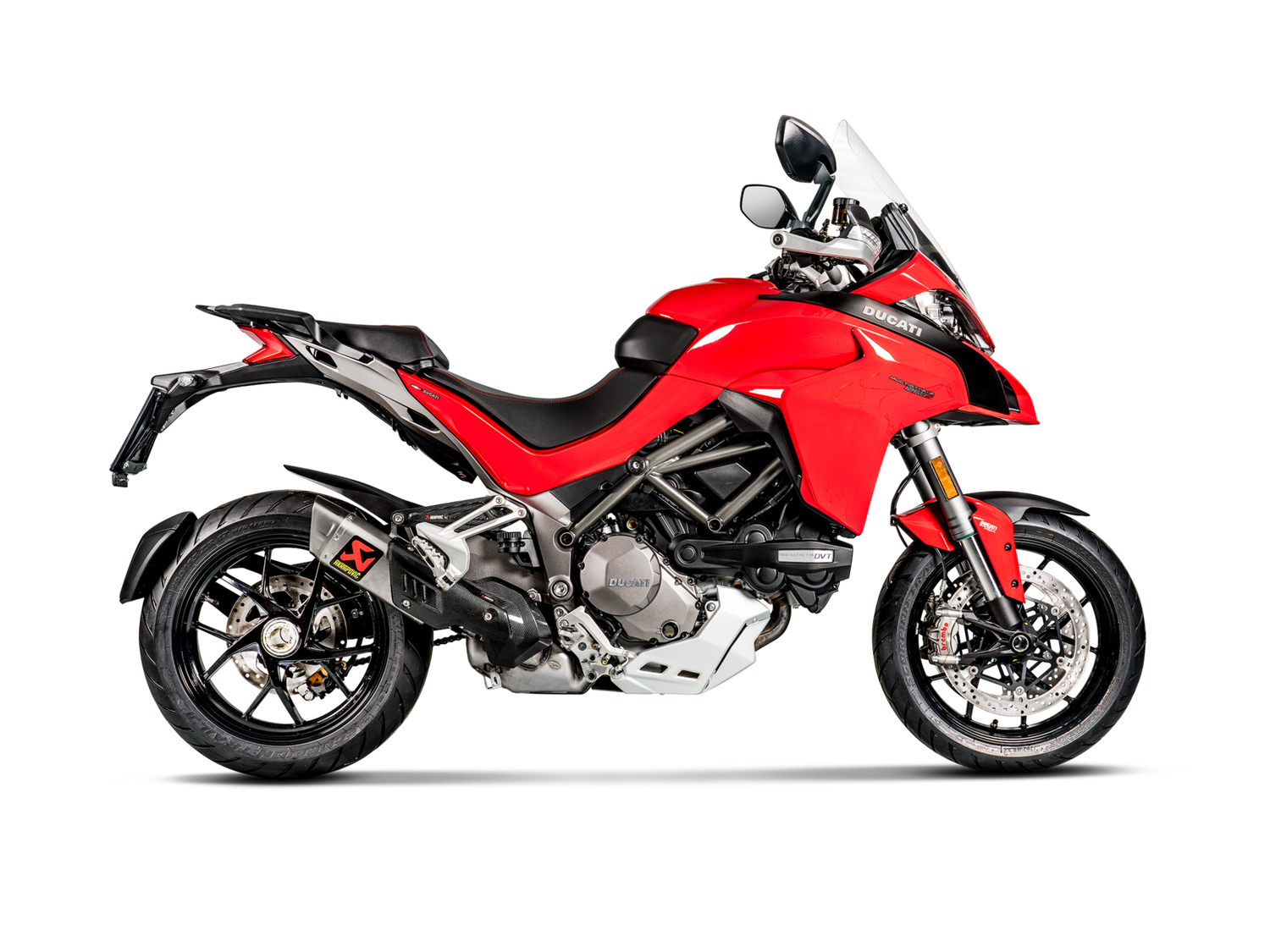 Akrapovic Slip-On Line Titanium Muffler System w/Titanium End Cap & Heat Shield for Ducati Multistrada 1200 S 15-17