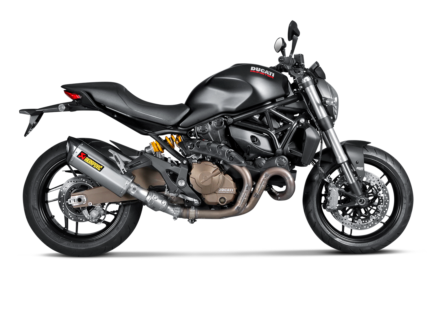 Akrapovic Slip-On Line Titanium Muffler System w/Carbon End Cap for Ducati Monster 821/Monster 1200/S 14-16