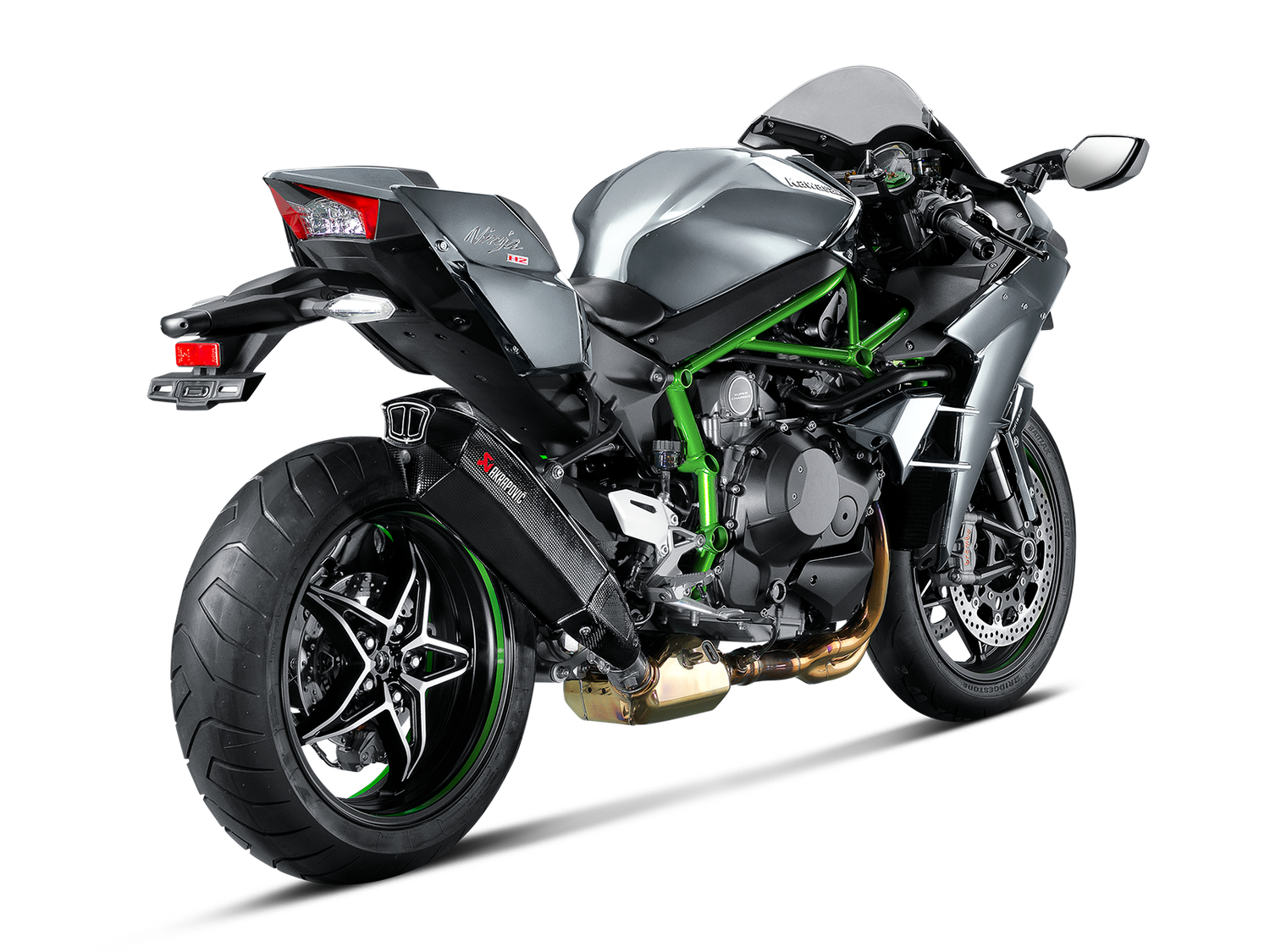 Akrapovic Slip-On Line Carbon Muffler System w/Carbon End Cap for Kawasaki Ninja H2 15-20