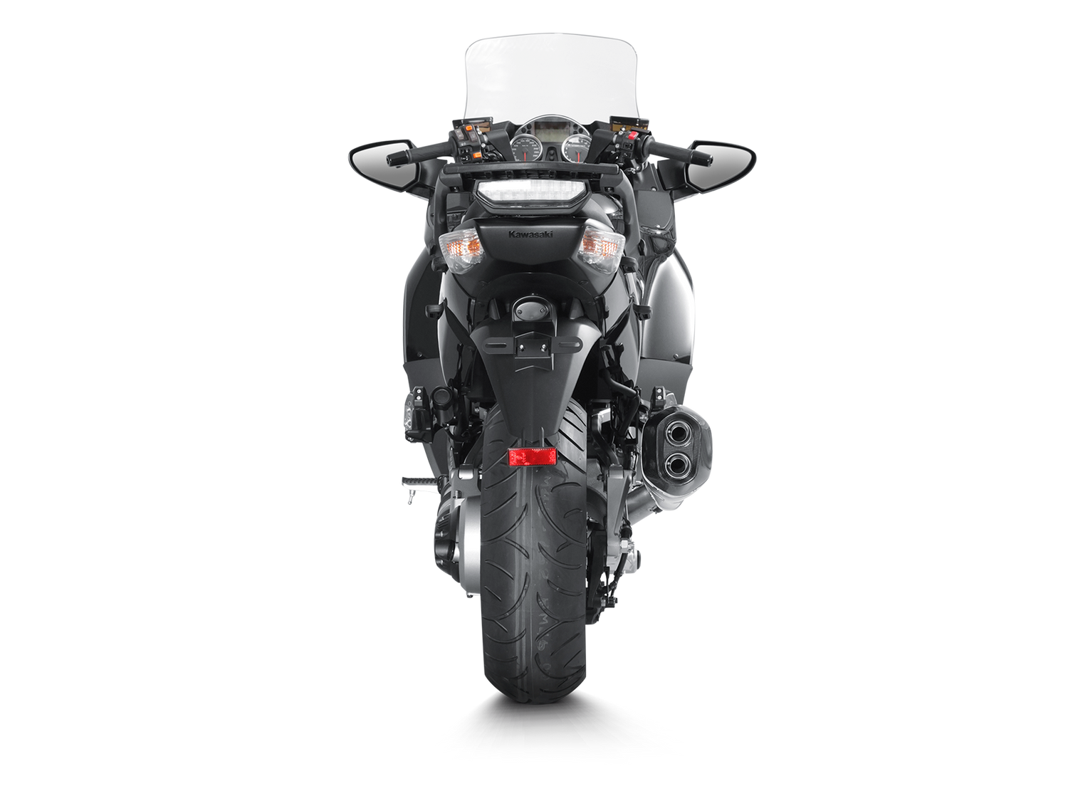 Akrapovic Slip-On Line Titanium Muffler System w/Carbon End Cap for Kawasaki 1400 GTR 08-17