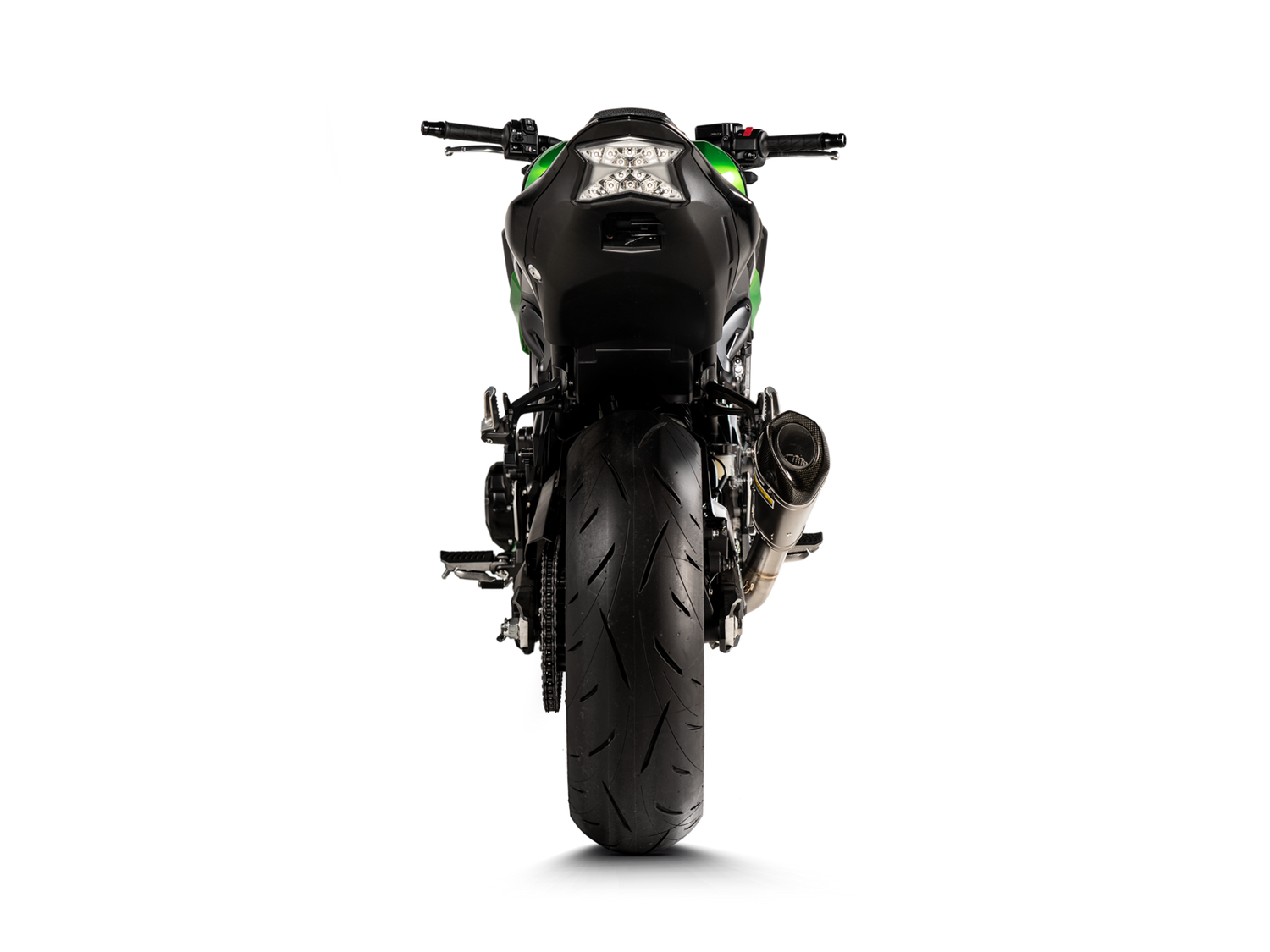 Akrapovic Slip-On Line Titanium Muffler System w/Carbon End Cap for Kawasaki Z900 20-Up
