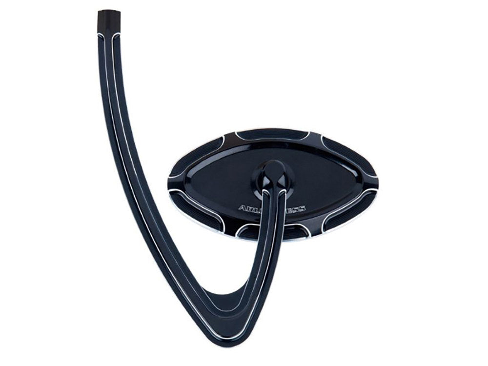 Arlen Ness AN-13-140 Beveled Mirror w/Hanger Stem Black for Left Side