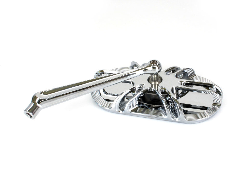 Arlen Ness AN-13-165 Deep Cut Caged Series Mirror Chrome for Left Side