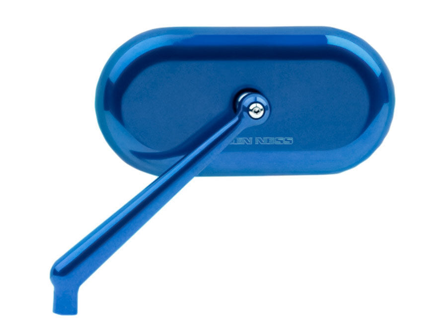 Arlen Ness AN-13-174 Forged Oval Mirror Blue for Left Side
