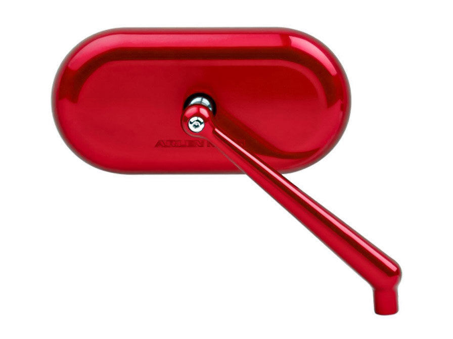 Arlen Ness AN-13-179 Forged Oval Mirror Red for Right Side