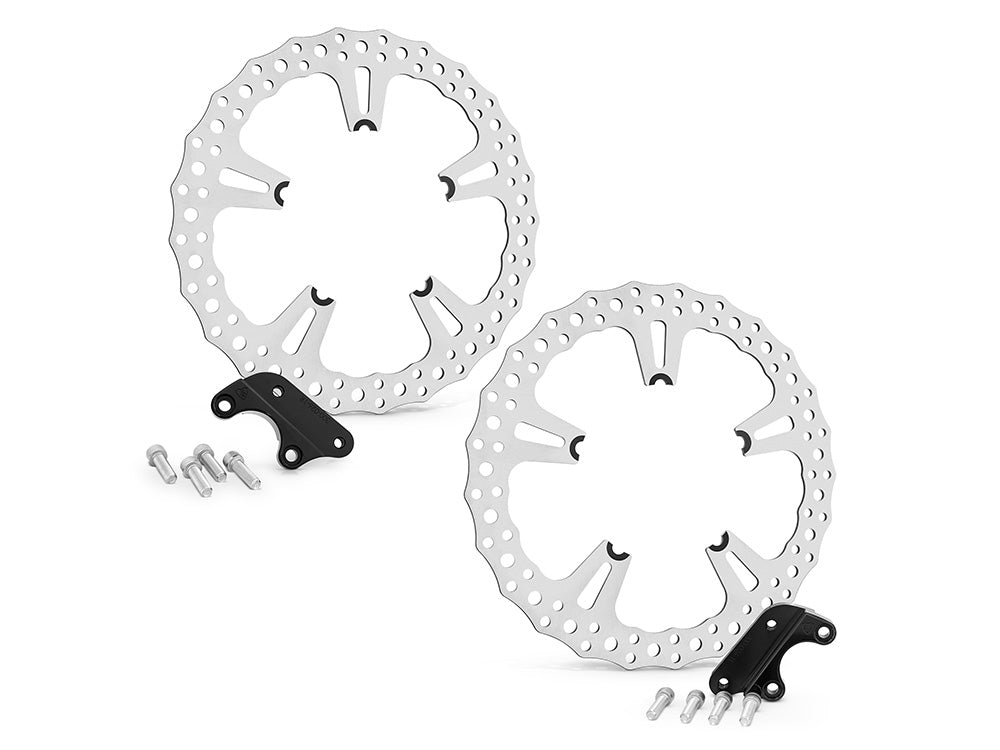 Arlen Ness AN-300-096 15" Left & Right Hand Front Jagged Big Brake Disc Rotors for Harley-Davidson V-Rod 06-17 w/OEM Cast Wheel