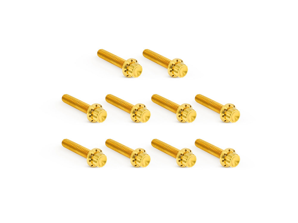 Arlen Ness AN-300-988 Titanium 12-Point Cam Cover Bolt Kit Gold for Harley-Davidson Twin Cam 99-17 Models